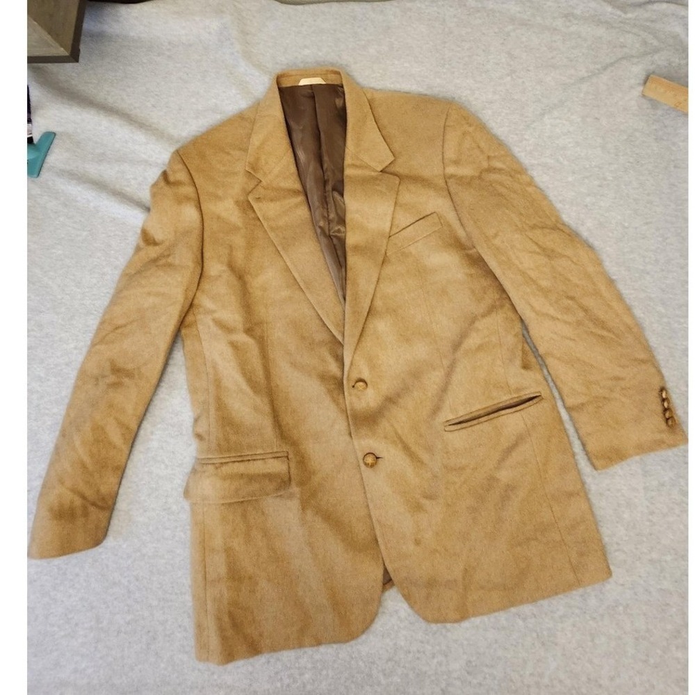 Tom Tailor Blazer Mens‎ 44 Long Camel Hair Sport Coat Italian Fabric Old money